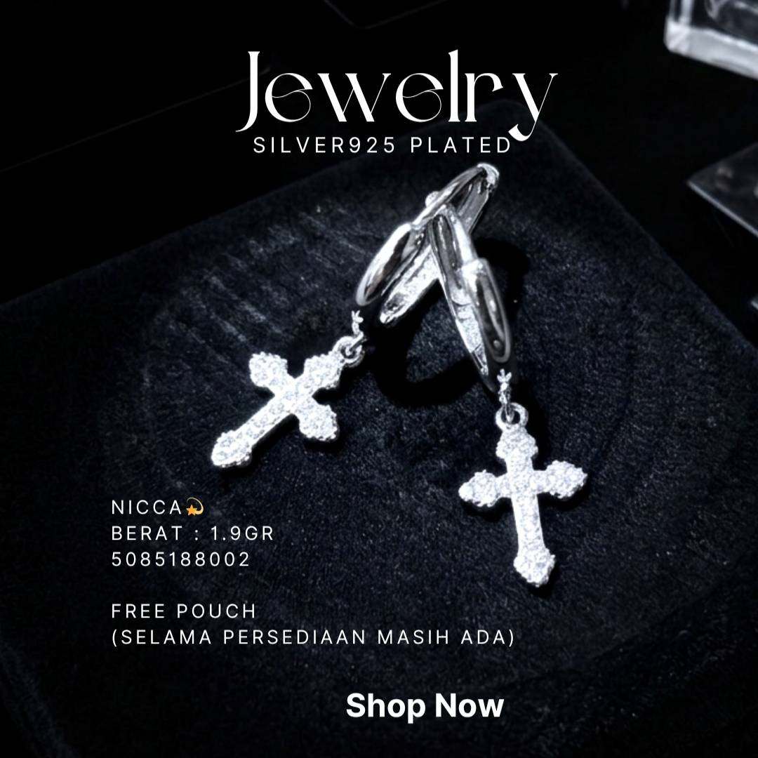 PERHIASAN PERAK - ANTING SALIB A331