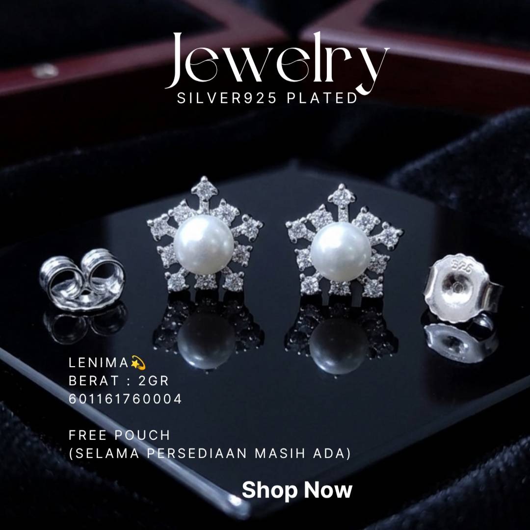 PERHIASAN PERAK - ANTING MUTIARA A472